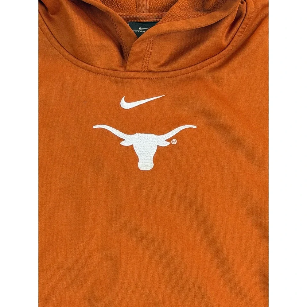 Nike Kids Texas Longhorns Therma-FIT Pullover Hoodie Burnt Orange Medium